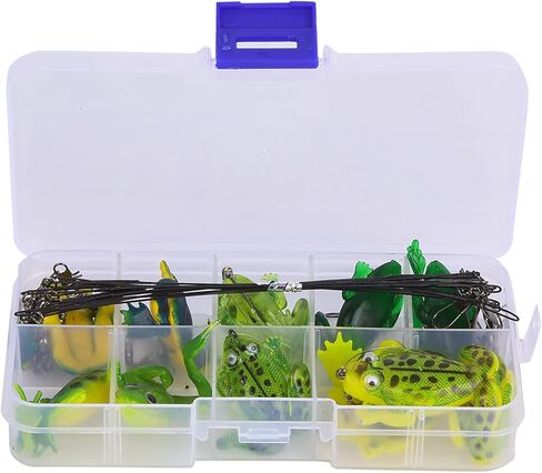 Fishing Lures, 10 PCS Frog Lure, Fishing Tackle Accessories Kit in Saudi Arabia