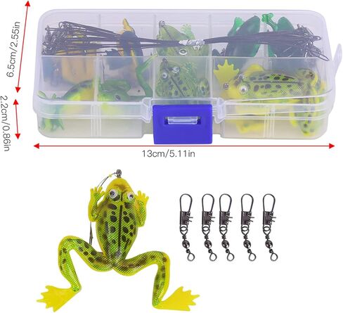Fishing Lures, 10 PCS Frog Lure, Fishing Tackle Accessories Kit in Saudi Arabia