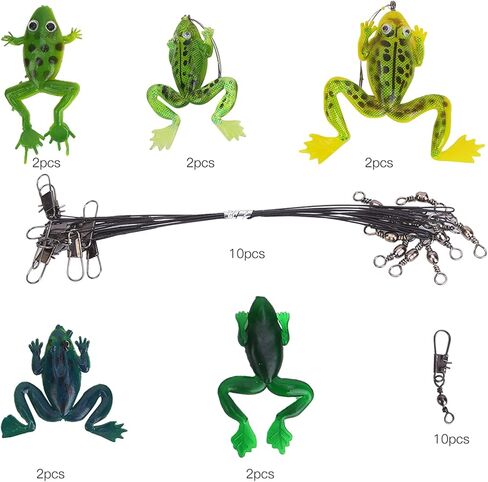 Fishing Lures, 10 PCS Frog Lure, Fishing Tackle Accessories Kit in Saudi Arabia
