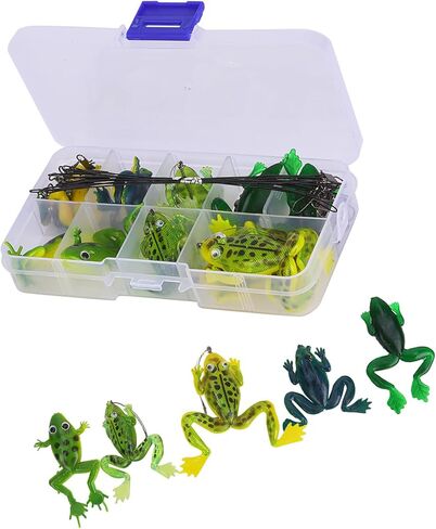 Fishing Lures, 10 PCS Frog Lure, Fishing Tackle Accessories Kit in Saudi Arabia