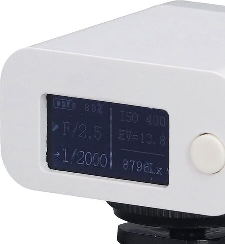 FTVOGUE Camera Light Meter, ABS Reflection Light Meter with OLED Display, ISO 6 to 8000, 45 Degree Metering, USB Rechargeable 300mAh, for Photography Cameras Studio Outdoor Use in Saudi Arabia
