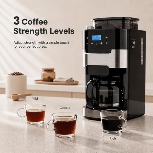 Kismile Automatic Grind & Brew Coffee Maker with Burr Grinder in Saudi Arabia