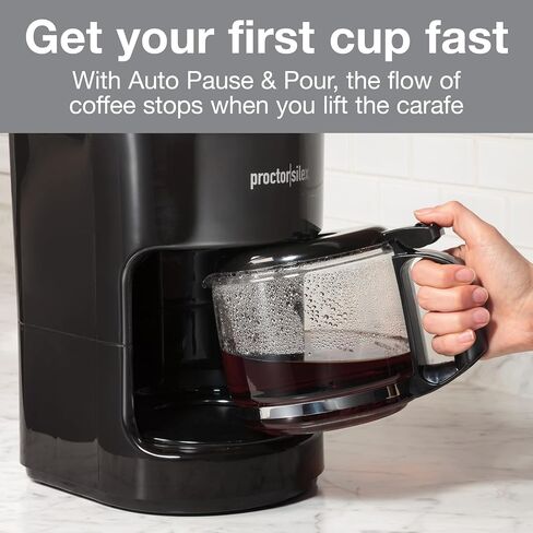 Proctor Silex 10-Cup Coffee Maker, Works with Smart Plugs That Are Compatible with Alexa, Auto Pause and Serve, Black (48351PS) in Saudi Arabia