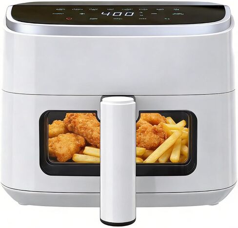 NEWBULIG Air Fryer，4QT Small AirFryer with Easy View Window and Interior Light, Digital Touchscreen with 8 Presets for Custom Cooking, Nonstick and Dishwasher Safe Basket, White in Saudi Arabia