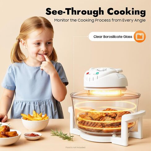 Air Fryer, 17L/17.96Qt, 360° Viewable, Infrared Convection Oven, Halogen Oven Countertop,Adjustable Temperature 32℉-482℉, Timer for Home Kitchen Family Gatherings in Saudi Arabia