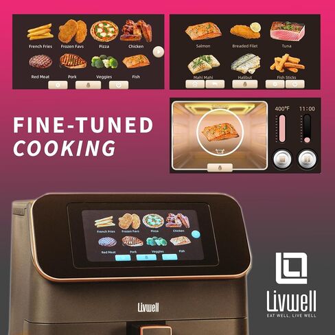 مقلاة هوائية LIVWELL Touch IQ بسعة 7 لتر مع شاشة لمس TFT عالية الدقة in Saudi Arabia