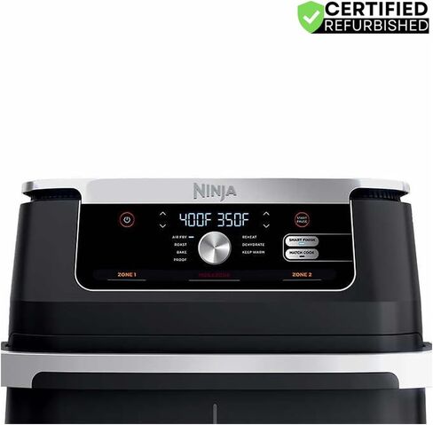 Ninja (مجددة) AD600CO Foodi مقلاة هوائية 7 في 1 DualZone FlexBasket مع حزمة MegaZone 11-qt مع حزمة حماية معززة لمدة عامين (متجددة) in Saudi Arabia