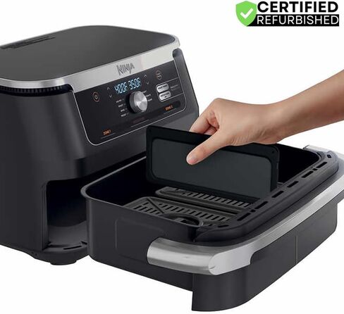 Ninja (مجددة) AD600CO Foodi مقلاة هوائية 7 في 1 DualZone FlexBasket مع حزمة MegaZone 11-qt مع حزمة حماية معززة لمدة عامين (متجددة) in Saudi Arabia