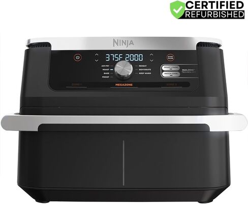 Ninja (مجددة) AD600CO Foodi مقلاة هوائية 7 في 1 DualZone FlexBasket مع حزمة MegaZone 11-qt مع حزمة حماية معززة لمدة عامين (متجددة) in Saudi Arabia