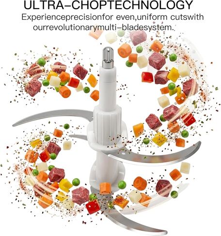 MEGAWISE Electric Food Processor, 1000W Meat Grinder & Vegetable Chopper with 4L Thick Glass Bowl, 4 Blades and Dual-Speed Food Chopper for Meat, Vegetables, Fruits, Nuts, and Baby Food in Saudi Arabia