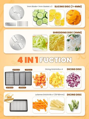 NEWTRY Commercial 4 in 1 Vegetable Processor, 250W Electric Fruit Dicer in Saudi Arabia