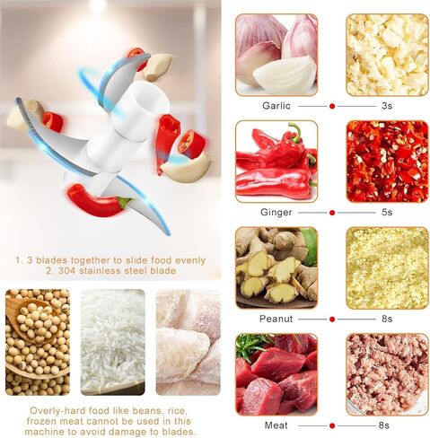 Electric Garlic Chopper, 30W Powerful Wireless Food Processor, 250ml Bowl in Saudi Arabia