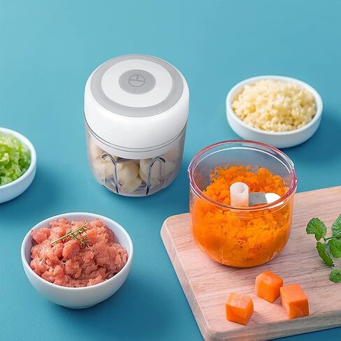 Electric Garlic Chopper, 30W Powerful Wireless Food Processor, 250ml Bowl in Saudi Arabia