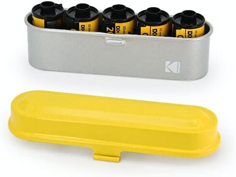 KODAK Film Case - for 5 Rolls of 35mm Films - Compact, Retro Steel Case to Sort and Safeguard Film Rolls (Blue) (Film is not Included) in Saudi Arabia