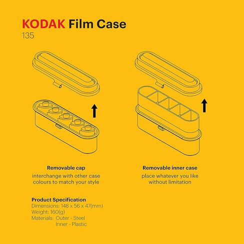 KODAK Film Case - for 5 Rolls of 35mm Films - Compact, Retro Steel Case to Sort and Safeguard Film Rolls (Blue) (Film is not Included) in Saudi Arabia