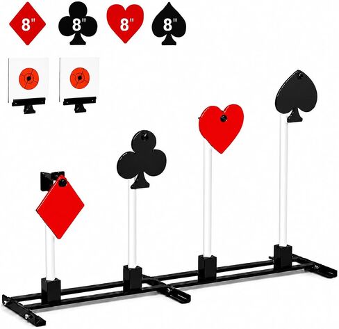 IRONFIELD AR500 Steel Targets for Shooting, Poker Shaped 8" Set with Stand in Saudi Arabia