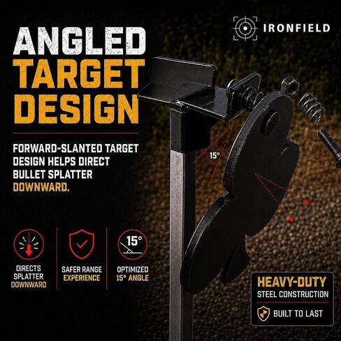 IRONFIELD AR500 Steel Targets for Shooting, Poker Shaped 8" Set with Stand in Saudi Arabia