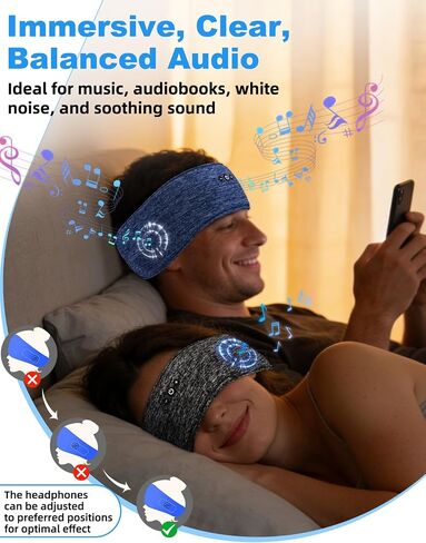 Adjustable Bluetooth Sleeping Headphones Headband for Men Women 2PCS in Saudi Arabia