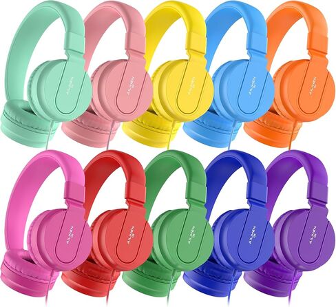 AILIHEN Classroom Headphones Kids Bulk 10-Pack with Mic, 93dB Safe Volume in Saudi Arabia