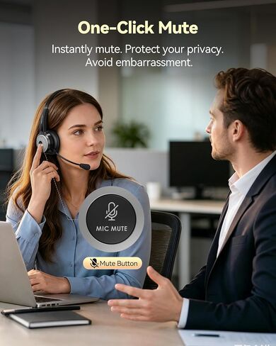 TECKNET سماعة رأس لاسلكية للعمل سماعات بلوتوث مع ميكروفون USB دونجل in Saudi Arabia