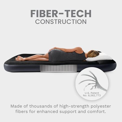 Intex 64149ED Dura-Beam Standard Pillow Rest Air Mattress: Fiber-Tech - Queen Size - Built-in Electric Pump - 10in Bed Height - 600lb Weight Capacity in Saudi Arabia