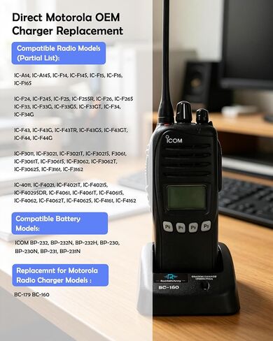 BC-160 Rapid Charger for ICOM BP-232 Battery & IC-A14/F15/F3011/F4011 in Saudi Arabia
