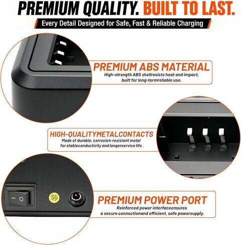BAOFENG UV-5R Six Way Charger: 6 Slot Multi Unit Battery Charging Station for UV-5R 8W BF-F8HP GT-5R UV-5R+ - Desktop Radio Charger Dock Space Saving for Team Warehouse Emergency Use in Saudi Arabia