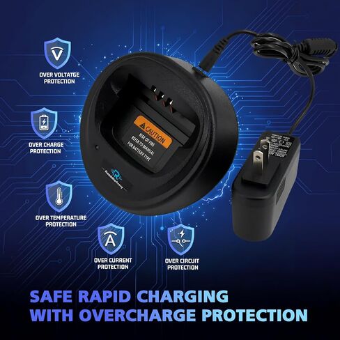 Replacement for WPLN4137AR Rapid Charger - Compatible with R2 CP200 CP150 PR400 CP040 CP140 EP450 DEP450 CP180 Radios and NNTN4497 NNTN4970 NNTN4851 PMNN4598 PMNN4600 Battery with Belt Clip in Saudi Arabia