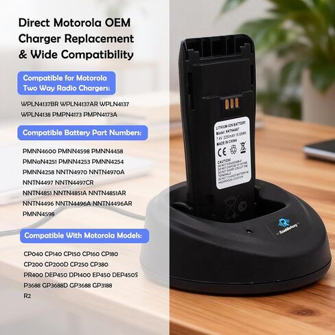 Replacement for WPLN4137AR Rapid Charger - Compatible with R2 CP200 CP150 PR400 CP040 CP140 EP450 DEP450 CP180 Radios and NNTN4497 NNTN4970 NNTN4851 PMNN4598 PMNN4600 Battery with Belt Clip in Saudi Arabia
