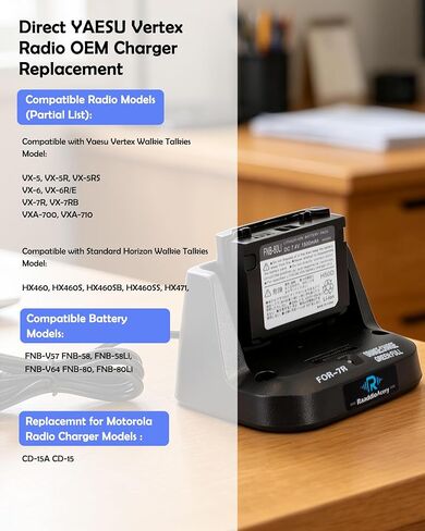 CD-15A Desktop Charger for YAESU VX-5R/6R/7R & FNB-58/FNB-80 Battery in Saudi Arabia