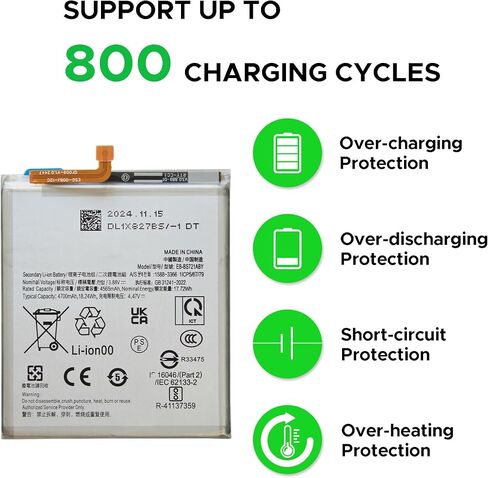 GREEN FUSION for Galaxy S24 FE Battery Replacement Kit, Capacity Li-ion Battery Compatible with Samsung S24 FE SM-S721B/U/U1/W/N Series, Includes Repair Tools & Instruction in Saudi Arabia