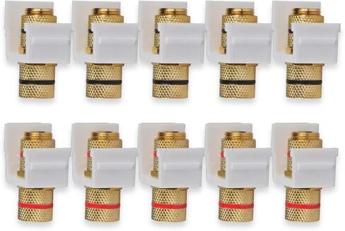 Speaker Post Snap-in Banana Keystone Jack - White, 10pcs in Saudi Arabia