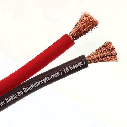 KnuKonceptz Kord Speaker Kable 10 Gauge Oxygen Free Copper Speaker Wire 50' Red/Black in Saudi Arabia