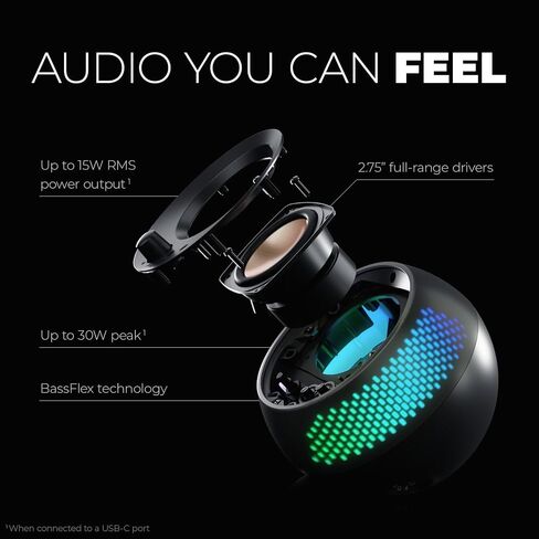 Creative Pebble X USB-C 2.0 Computer Speakers with Bluetooth 5.3 and RGB in Saudi Arabia
