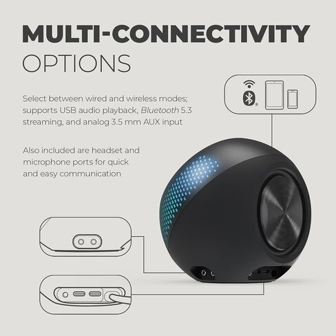 Creative Pebble X USB-C 2.0 Computer Speakers with Bluetooth 5.3 and RGB in Saudi Arabia