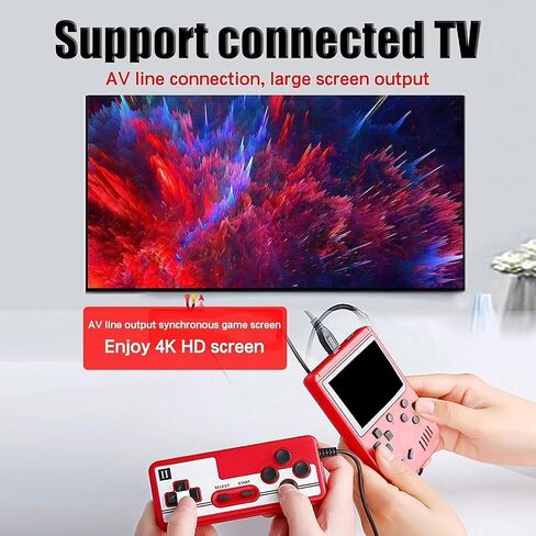Handheld Game Console,Portable Gaming System with 400+ Classic Games,3.0" LCD Screen,Retro Game Console Support TV Connection & 2 Players for Kids Adults in Saudi Arabia