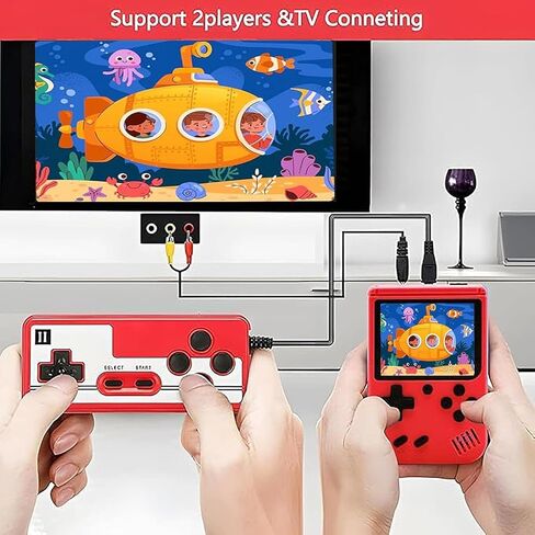 Handheld Game Console,Portable Gaming System with 400+ Classic Games,3.0" LCD Screen,Retro Game Console Support TV Connection & 2 Players for Kids Adults in Saudi Arabia