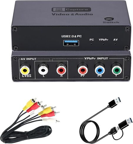 VHS VCR RCA إلى محول رقمي، مكون AV YPbPr لالتقاط فيديو USB in Saudi Arabia