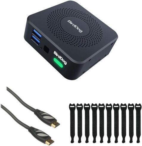 BirdDog Play Pro 4K NDI Player Bundle with Pearstone Standard Series HDMI to HDMI High-Speed Ethernet Cable - Black, 6', Rip Tie 10-Pack Touch Fastener Straps in Saudi Arabia