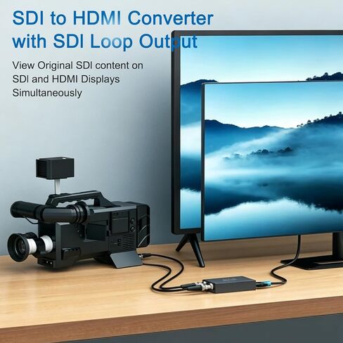 SDI to HDMI Converter with SDI Loop Out, 3G-SDI/HD-SDI/SD-SDI to HDMI Adapter Auto Format Detection for Camera Monitor Projector (Grey) in Saudi Arabia