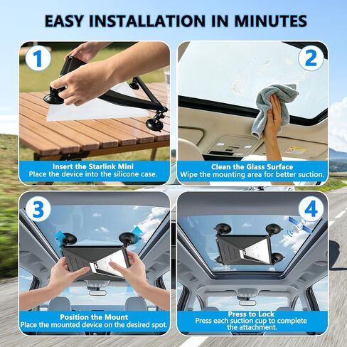 Starlink Mini Case with Suction Cup Mount Kit No-Drill for RV Car in Saudi Arabia
