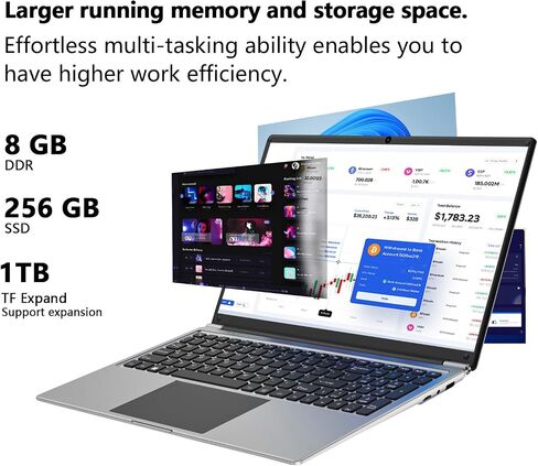 Laptop 16-inch 8GB DDR 256GB SSD portable laptop computer, expandable to 1TB, AMD A9-9400 Radeon R5 CPU up to 3.2 GHz, 9000mAh battery, Numeric Keypad, USB 3.0, dual-band WiFi, webcam, slim laptops in Saudi Arabia