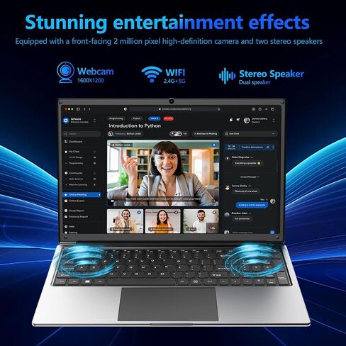 Laptop 16-inch 8GB DDR 256GB SSD portable laptop computer, expandable to 1TB, AMD A9-9400 Radeon R5 CPU up to 3.2 GHz, 9000mAh battery, Numeric Keypad, USB 3.0, dual-band WiFi, webcam, slim laptops in Saudi Arabia