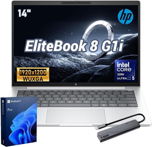 كمبيوتر محمول HP EliteBook 8 G1i Intel Core Ultra 5 225U مقاس 14 بوصة FHD+ IPS Business AI in Saudi Arabia