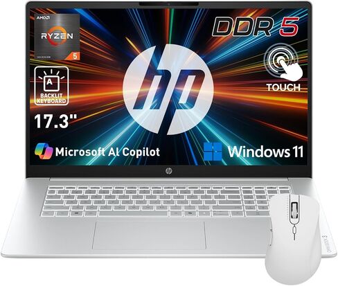 HP OmniBook 17.3" Touchscreen Next Gen AI Laptop, Latest AMD Ryzen 5 CPU in Saudi Arabia