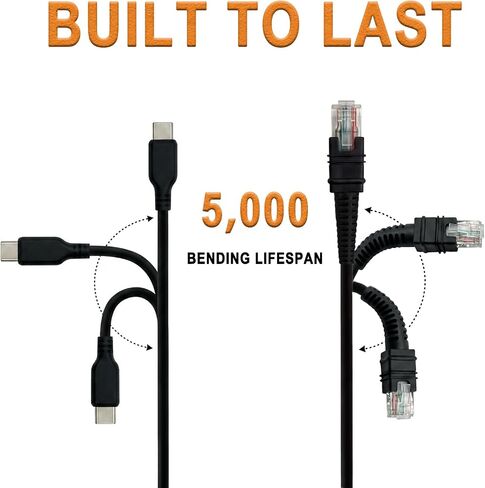 Scanner Type-C Cable for Zebra Symbol DS2208 DS2278 DS3608 LI3608 DS3678 LI3678 DS8108 DS8178 DS4308 DS3508 DS3578 LS4208 LS3478 Barcode Scanner to ET40 ET50 ET60 ET80 Enterprise Tablets (3.1M/10FT) in Saudi Arabia