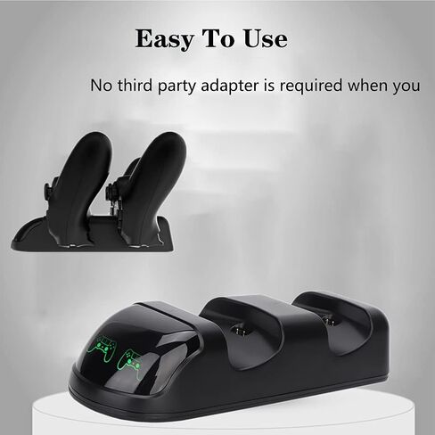 Controller Charger Dock, Dual Fast Charging Station Stand with LED Indicators for Slim Pro Controllers ABS Black 16.8cm in Saudi Arabia