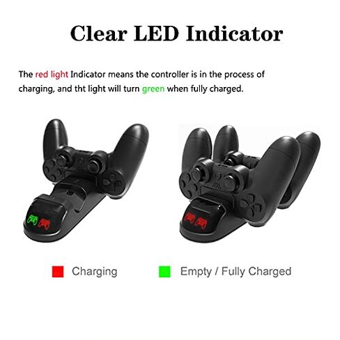 Controller Charger Dock, Dual Fast Charging Station Stand with LED Indicators for Slim Pro Controllers ABS Black 16.8cm in Saudi Arabia