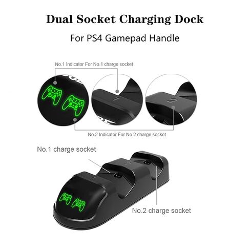Controller Charger Dock, Dual Fast Charging Station Stand with LED Indicators for Slim Pro Controllers ABS Black 16.8cm in Saudi Arabia