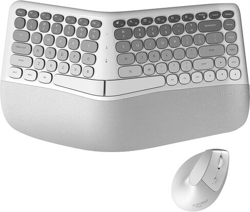 MOFII Wireless Ergonomic Keyboard and Mouse Combo, Split Curved Keyboard with Wrist Rest, Vertical Mouse, 2.4G, for PC Laptop Desktop Mac- Pink Gradient Colorful in Saudi Arabia